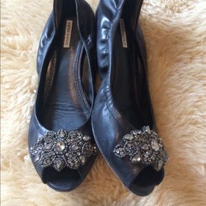 Vera Wang, black flat with embellishment